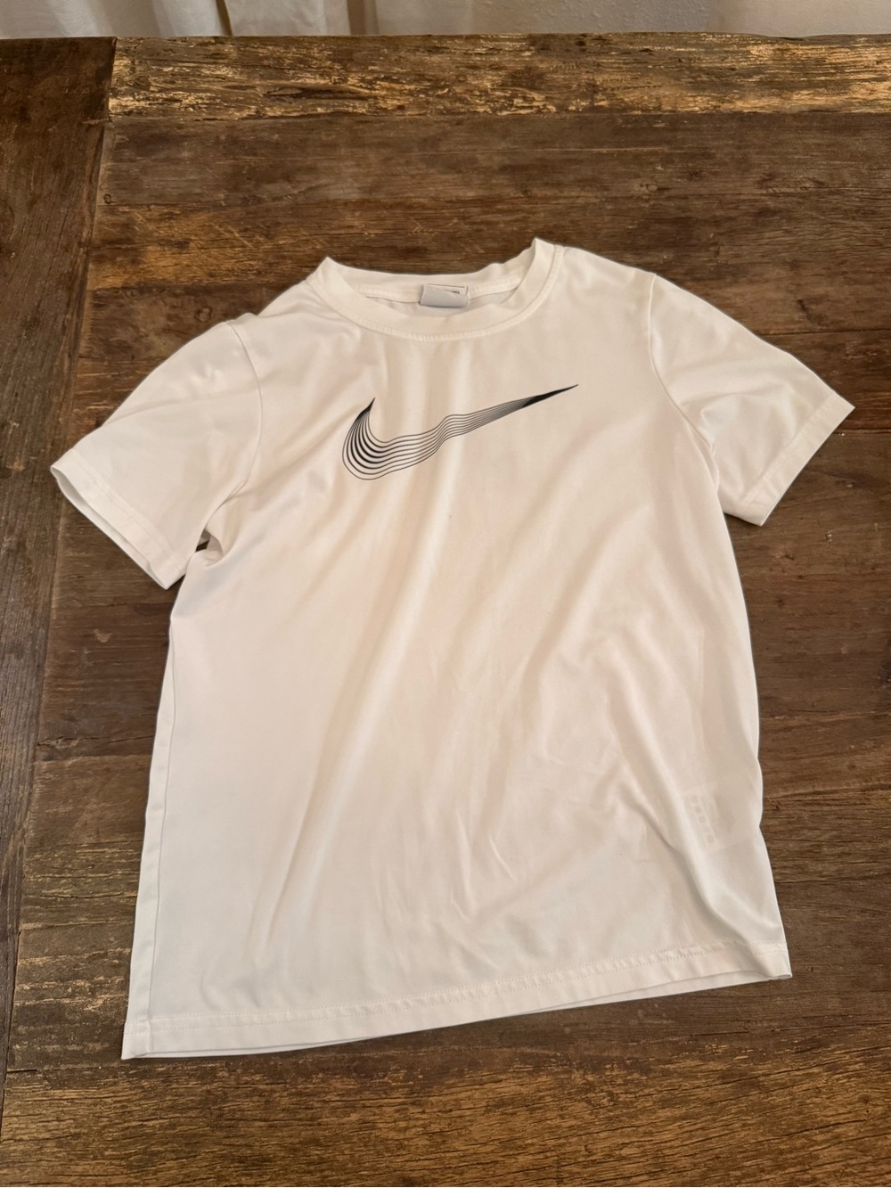 Nike White Short-Sleeve Tee with Black Gradient Swoosh